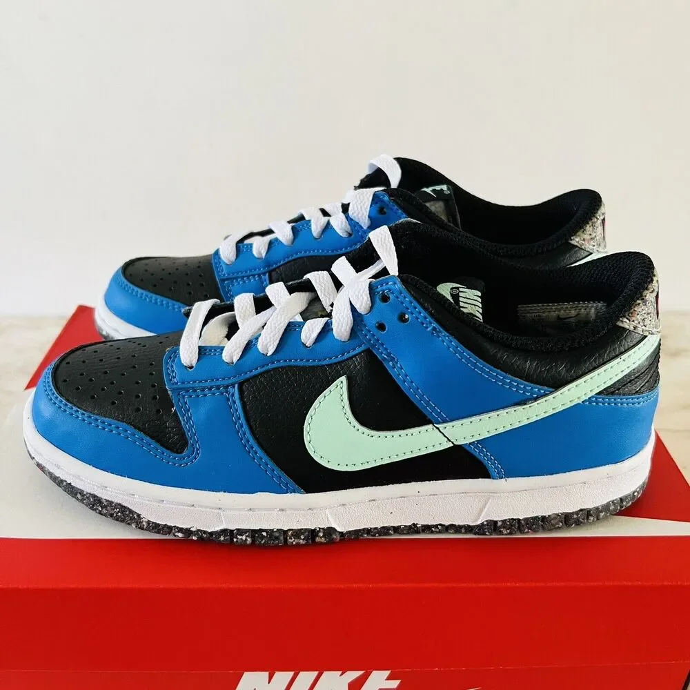 NIKE Dunk Low SE Black/Light Photo Blue/Active Pink/Mint Foam - M 5.5 Y (7 W)